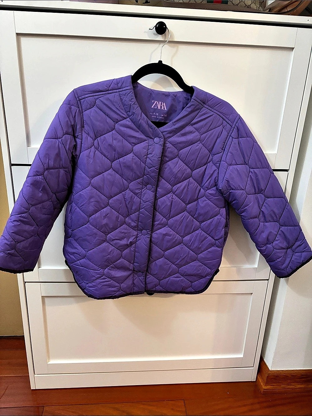 Zara Girls Purple Quilted Puffer Jacket Size 9-10